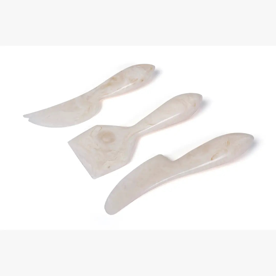 Resin Cheese Knife, Vanilla (Set of 3) - 6 Inches