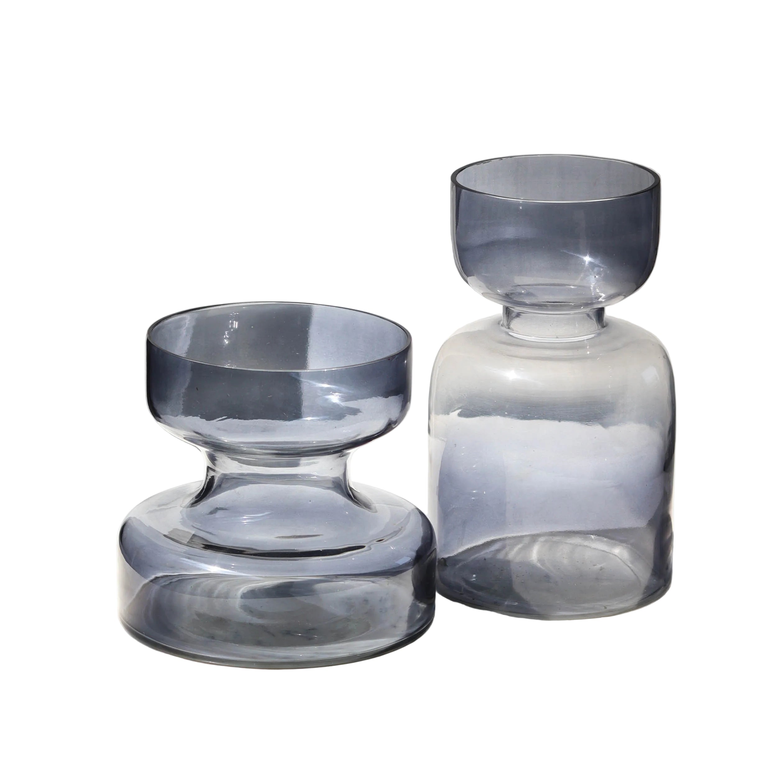 Slate grey Handblown Glass vase Tall-4.72 x 4.72 x 7.87 Inch