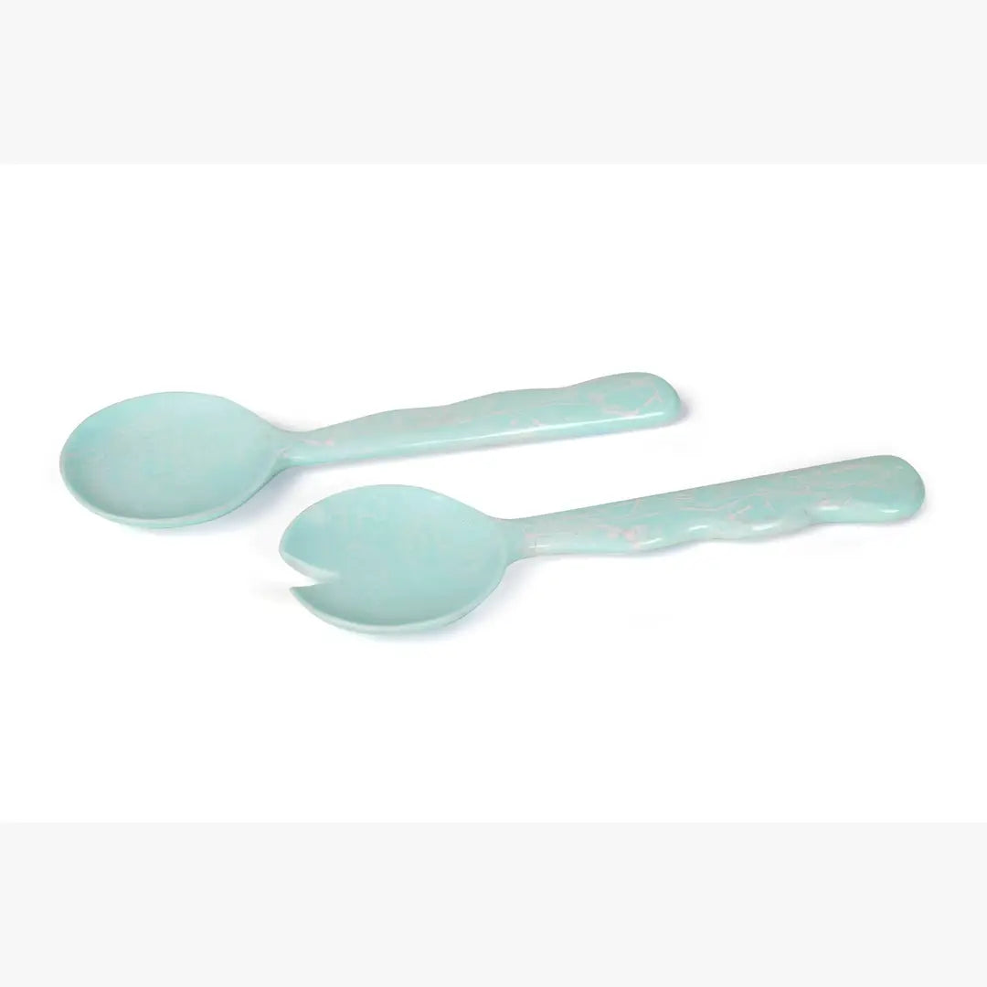 Resin Salad Server- Sky Blue (Set of 2),12.40 x 3.93 Inches