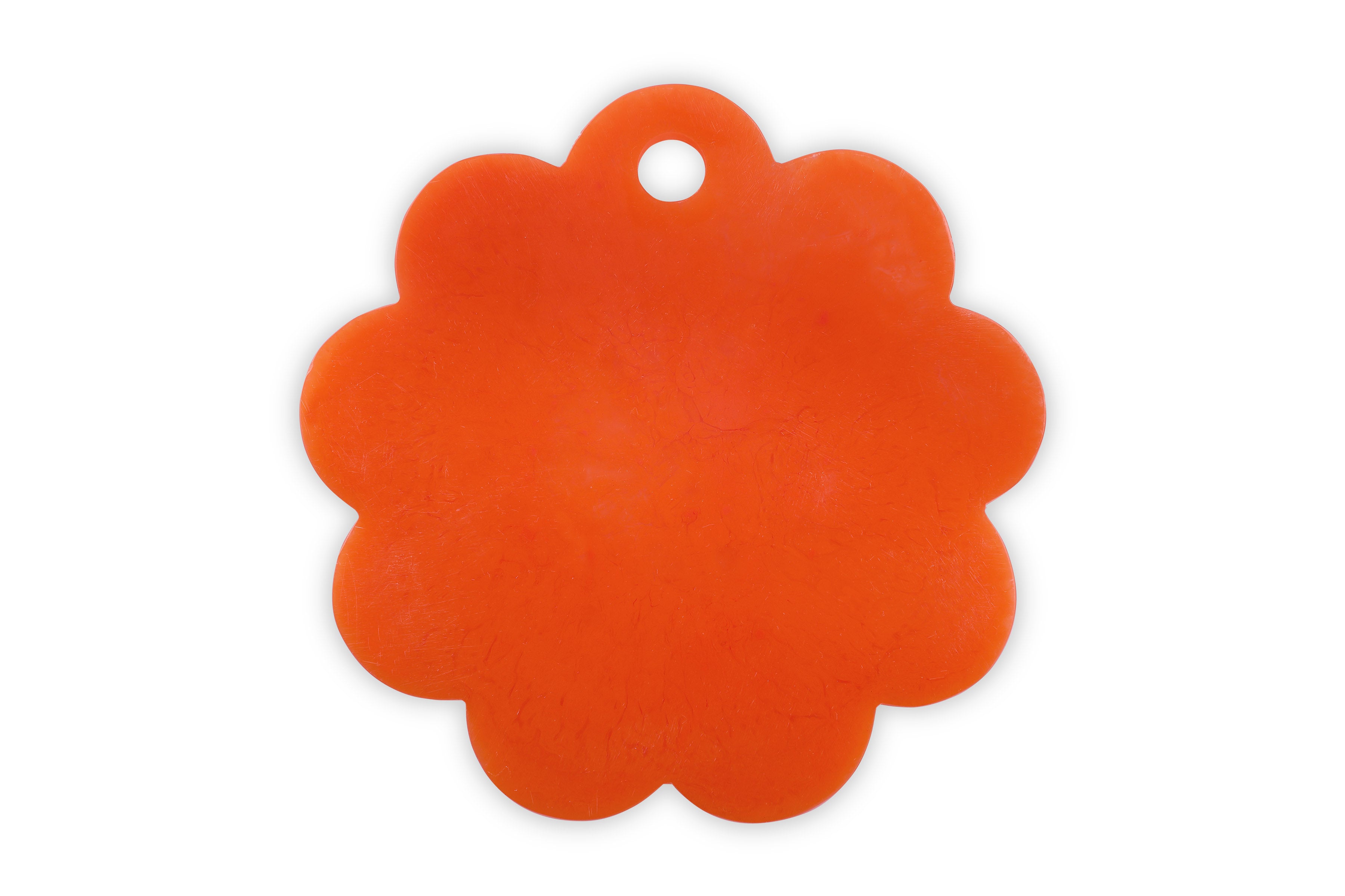 Scallop Resin Cheese Charcuterie Board, Orange - 9 Inches