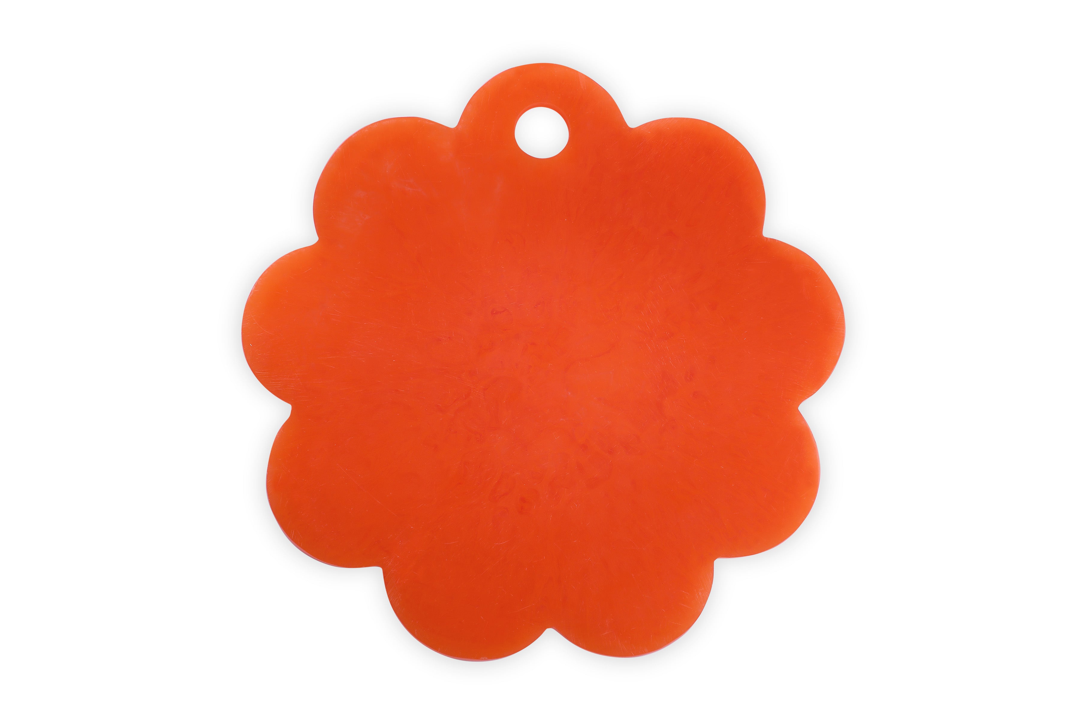 Scallop Resin Cheese Charcuterie Board, Orange - 9 Inches