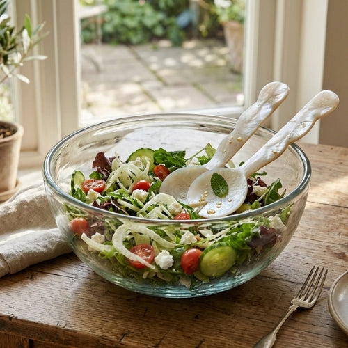 Resin Salad Server-Vanilla (Set of 2), 12.40 x 3.93 Inches