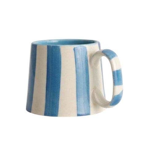 Ceramic Blue Stripe Coffee cup- 220ml (SET OF 4)
