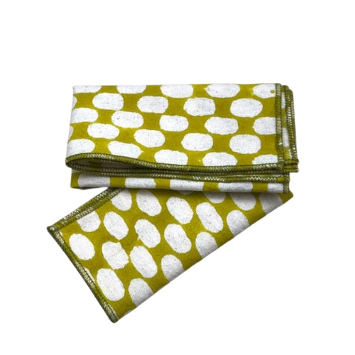Hand Block Printed Snug Swirls Kerchief 10x10 Inches (Set of 4)