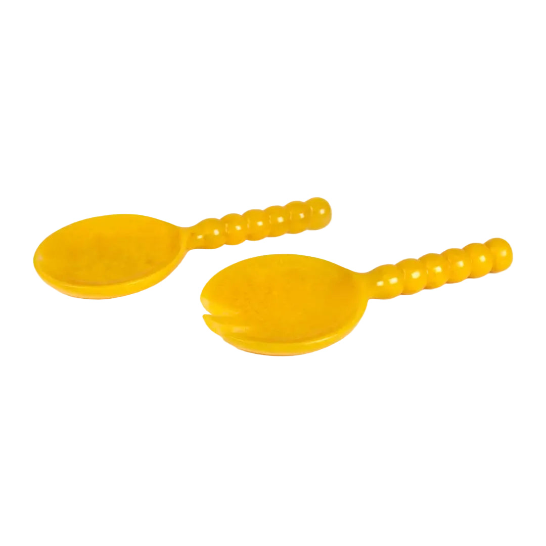 Resin Salad Server- Yellow (Set of 2), 4.10 x 8.75 inches