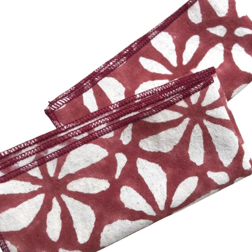 Slub Cotton Pocket Posies Kerchief 10x10 Inches (Set of 4)