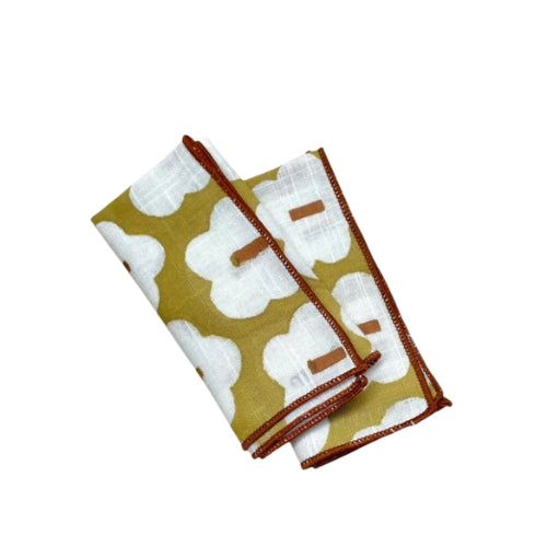 Slub Cotton Petal Puff Kerchief 10x10 Inches (Set of 4)