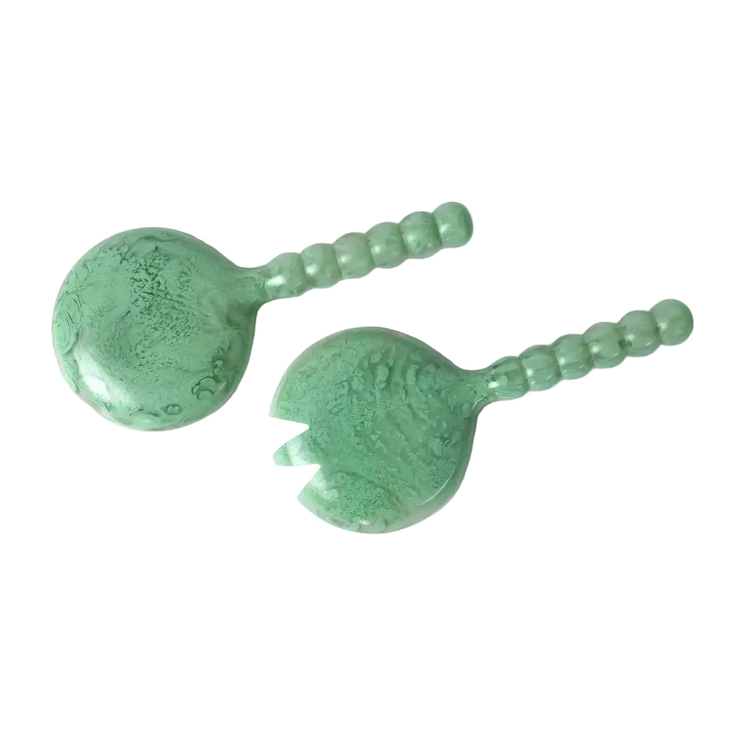 Resin Salad Server-Green (Set of 2), 4.10 x 8.75 inches