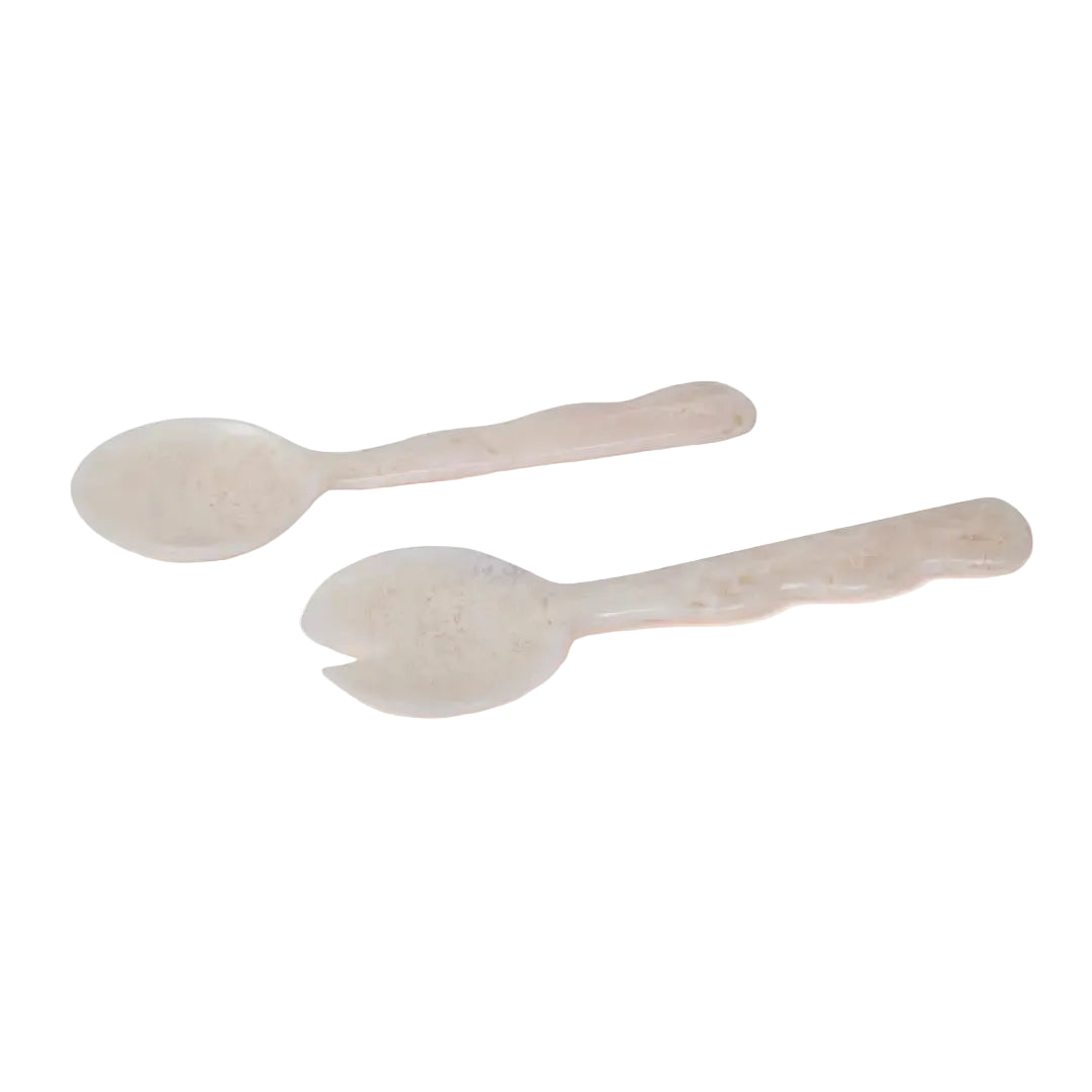 Resin Salad Server-Vanilla (Set of 2), 12.40 x 3.93 Inches