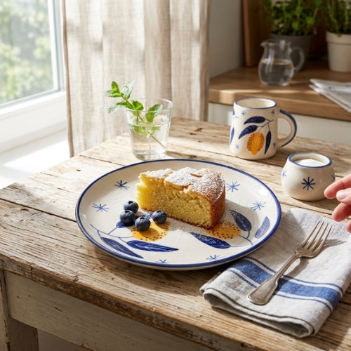 Italian lemon plate, 7x1 Inches (Set of 2)