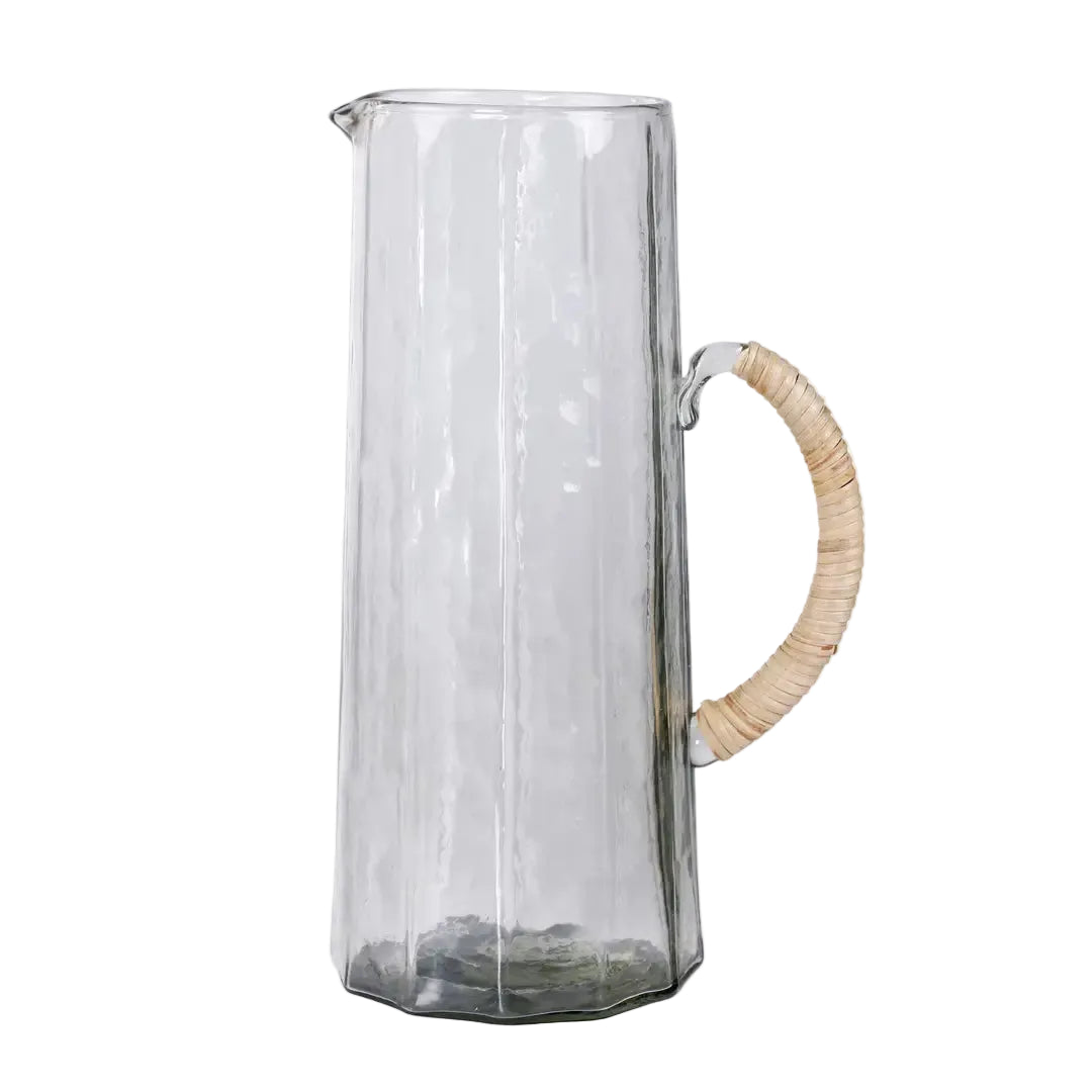 Hammered Glass Water Pitcher and Tumbler | Handcrafted Glass