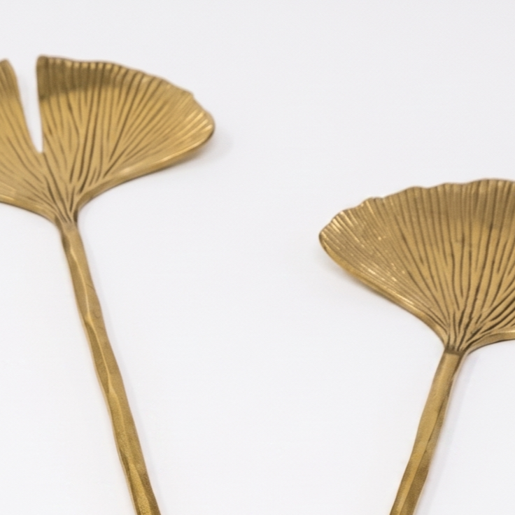 Shell Salad Server | Brass Finish Stainless Steel | 10 Inch