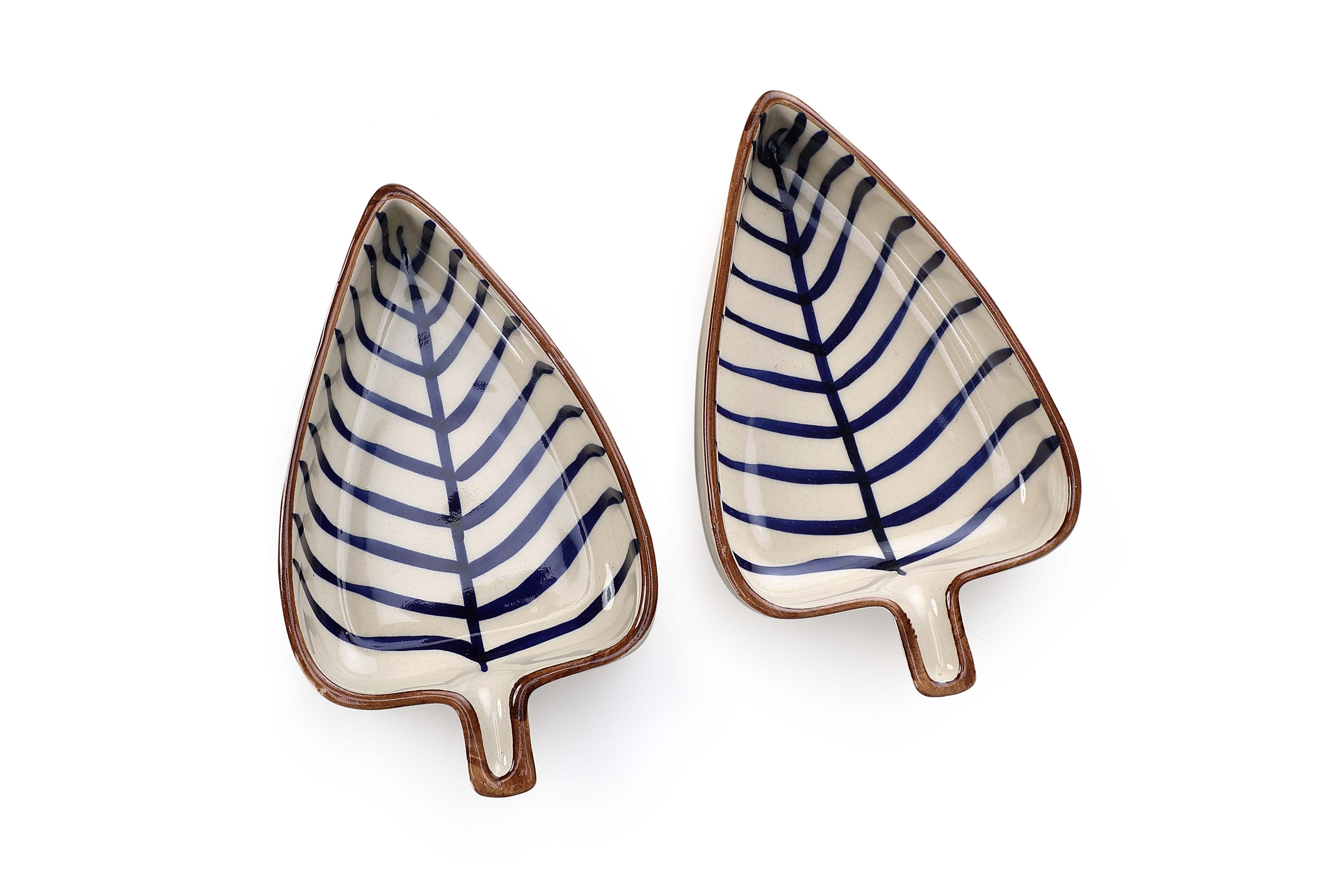 Contemparory Leaf Shapped Pattern Ceramic Platter