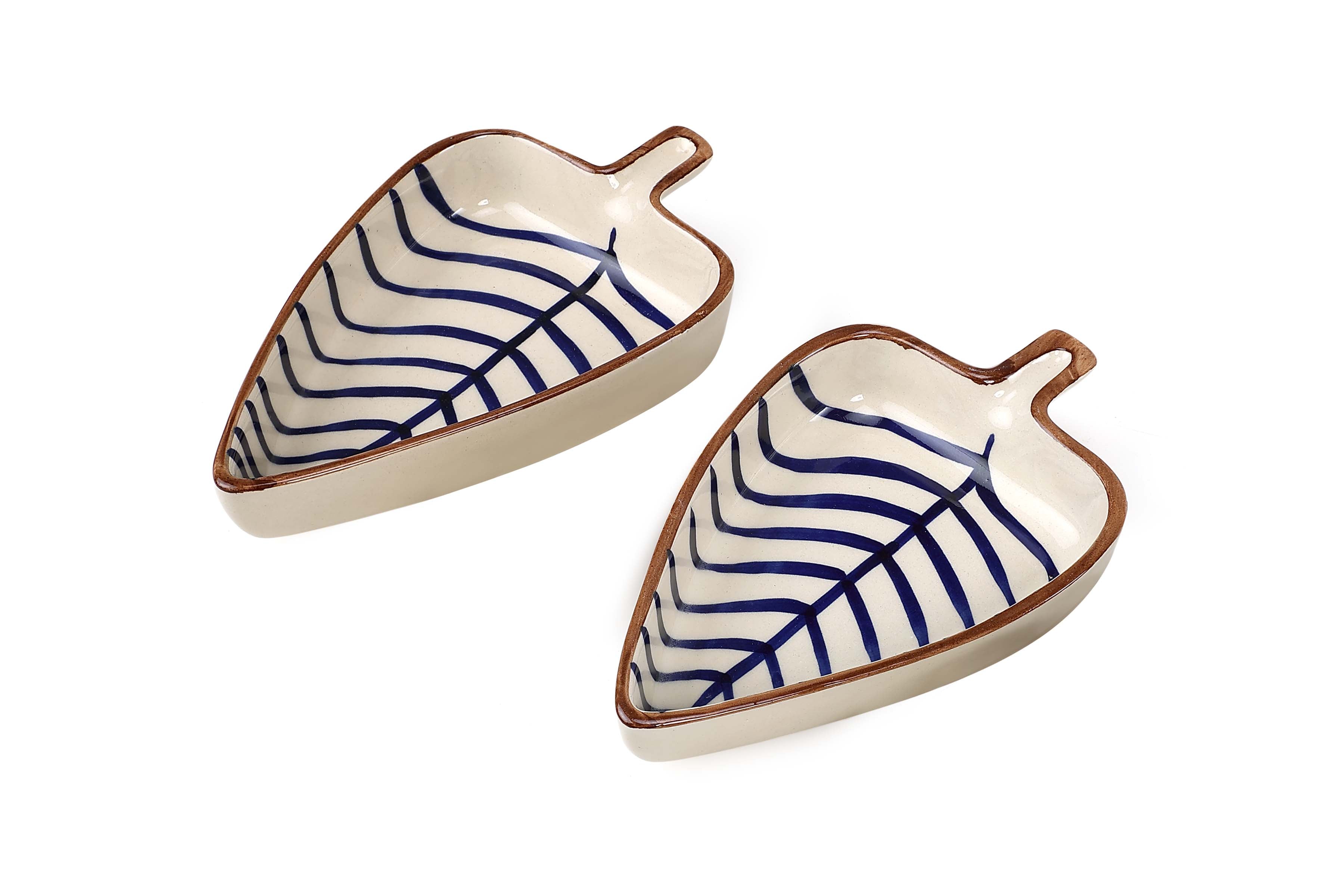Contemparory Leaf Shapped Pattern Ceramic Platter