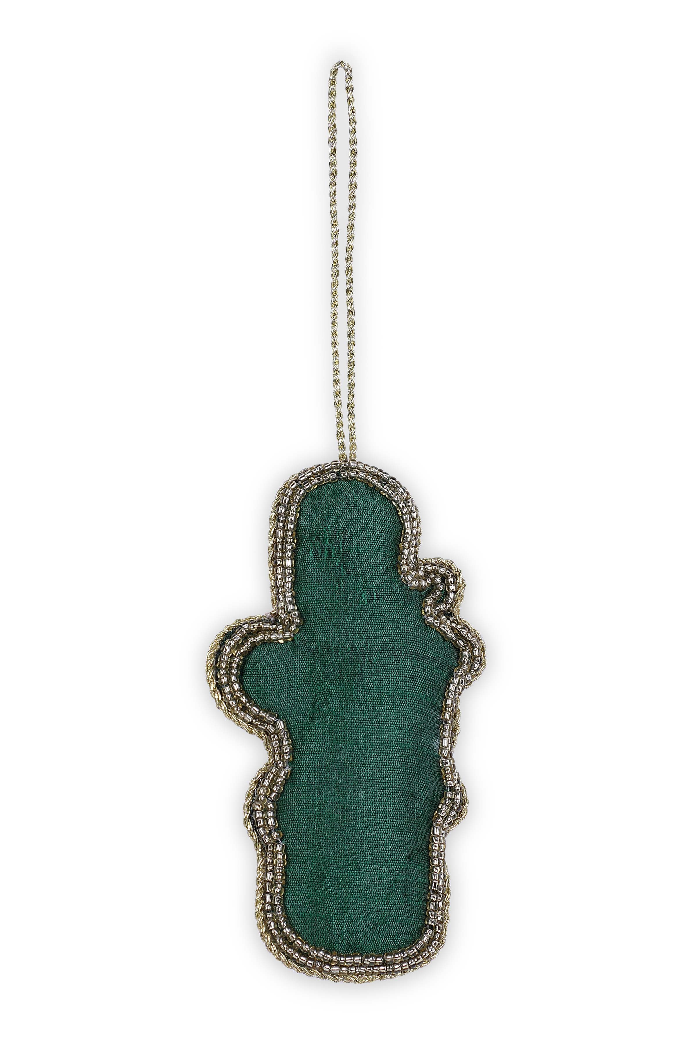 Flowerpot Holiday Ornament ,Green - 4 Inches (Set of 4)