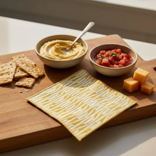 Hand Block Printed Chit Chat Cloth Cocktail Napkin 5x5 Inches (Set of 4)