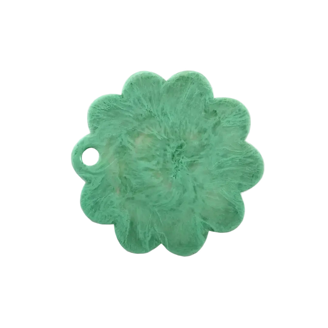 Scallop Resin Cheese Charcuterie Board, Green - 12 Inches