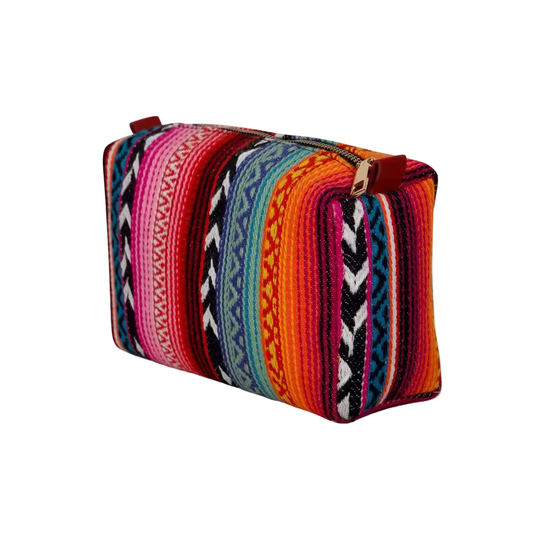 Southwestern-Inspired Travel Beauty Pouch, 8 x 3 x 5 inch