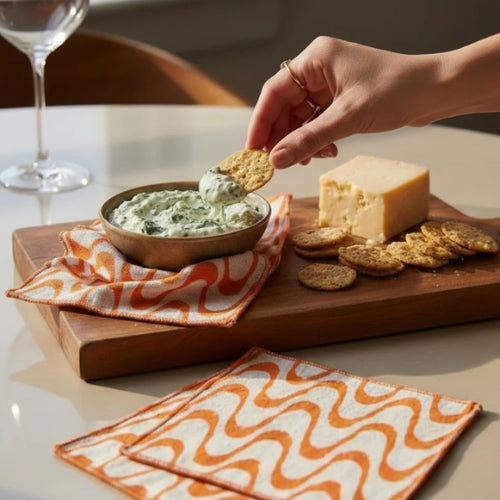 Hand Block Printed Tipple Toppers Cocktail Napkin 5x5 Inches (Set of 4)