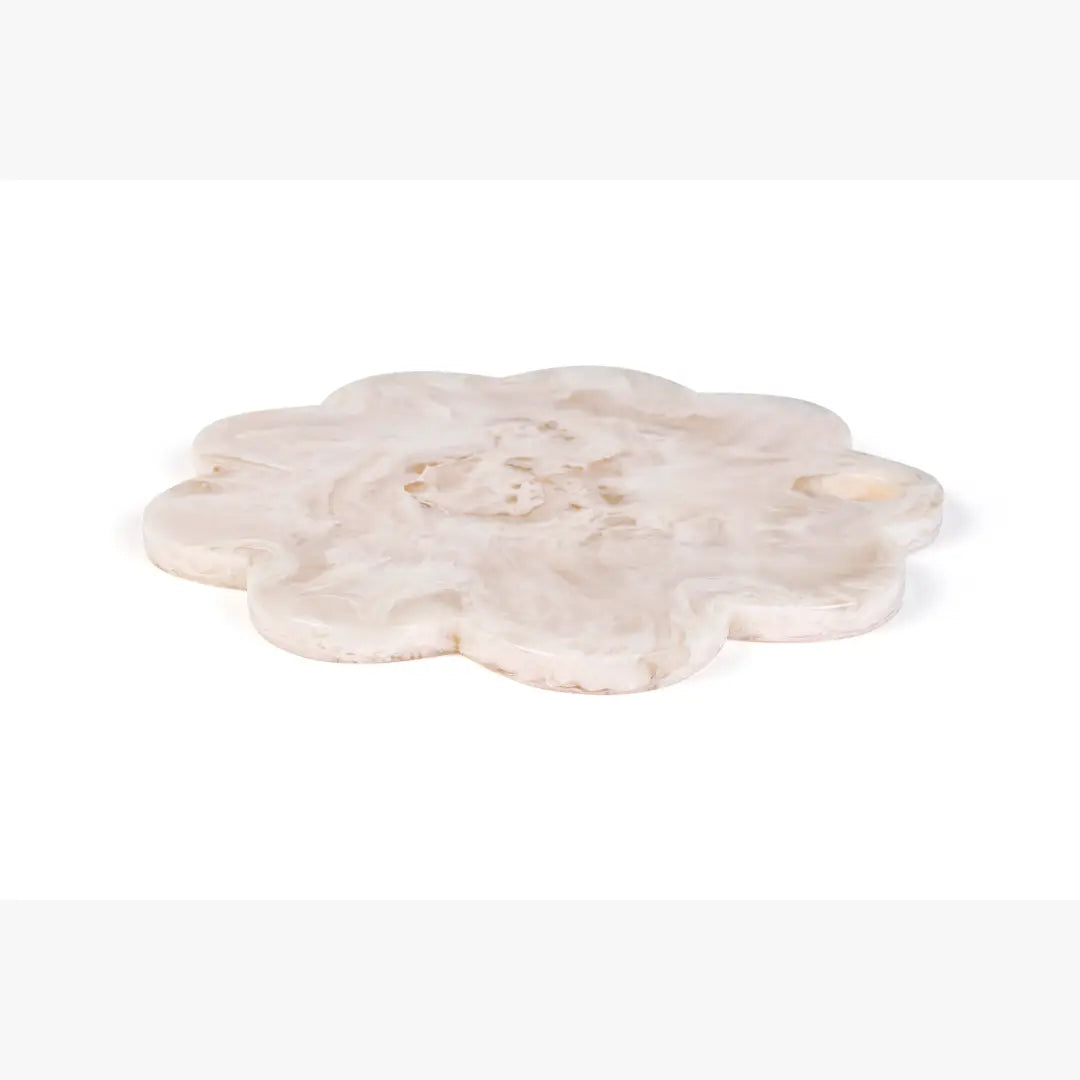 Scallop Resin Cheese Charcuterie Board, Vanilla - 9 Inches
