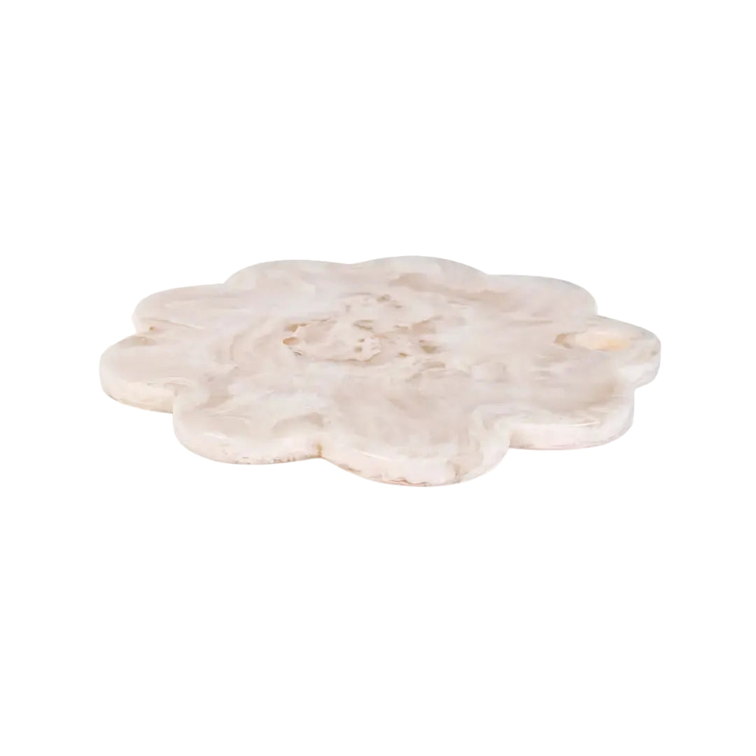 Scallop Resin Cheese Charcuterie Board, Vanilla - 9 Inches