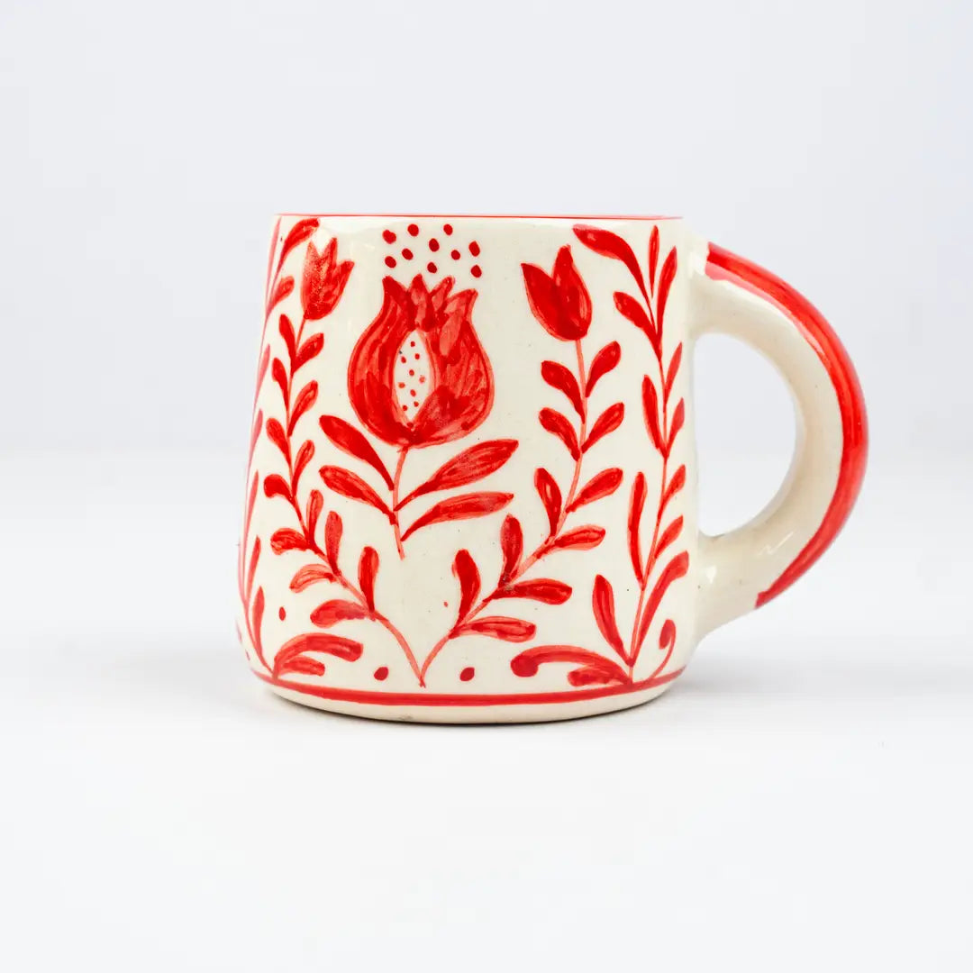 Red Anaar Coffee Mug- , 3.5 X 3 Inches (Set of 2)