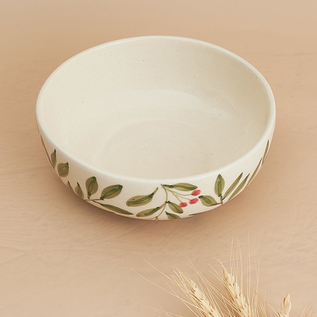 Holly Leaf Bowl, Green 2.5x7 Inches (Set of 4)