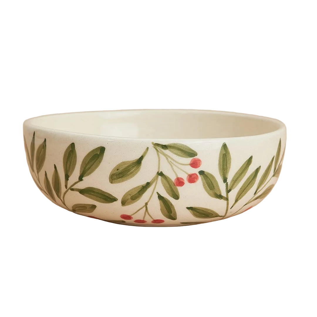 Holly Leaf Bowl, Green 2.5x7 Inches (Set of 4)