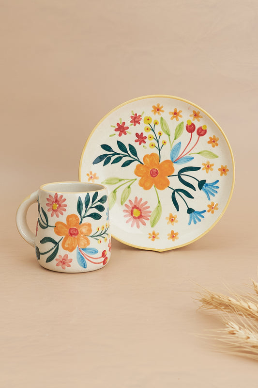 Floral Extravaganza Coffee Mug- Multi , 3.5 X 2.5 Inches