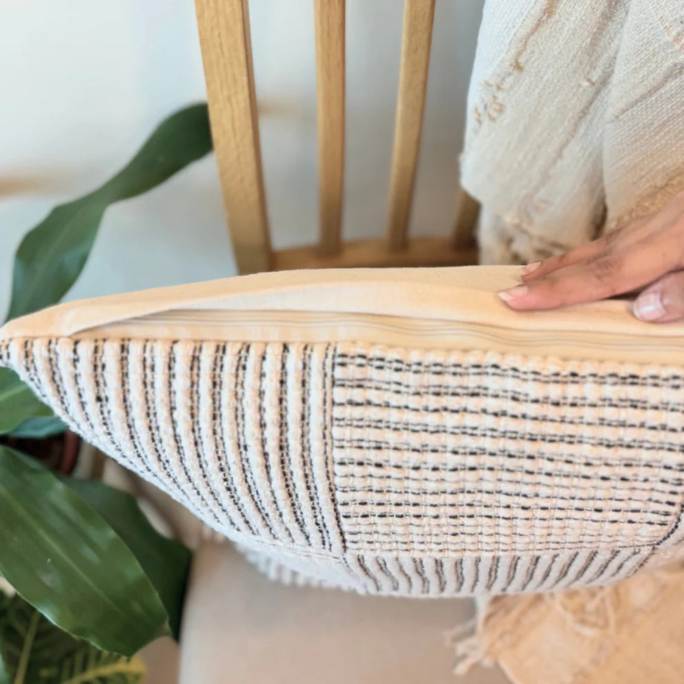 Loom Grid Cushion Cover - 18 x 18 Inches