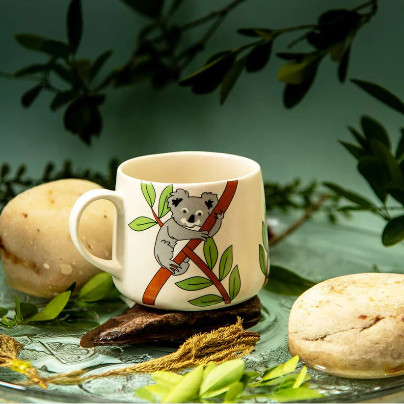 Ceramic Coffee Mug with Koala Print - 3.5 x 3 Inches