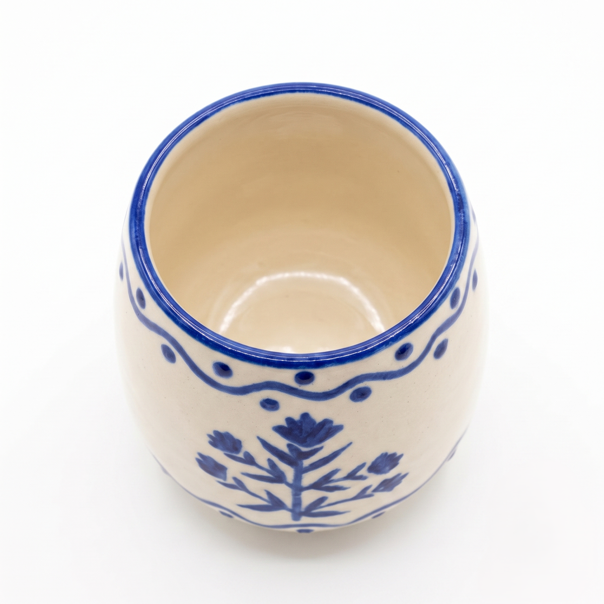 Blue Drinking Cup | Hand-Painted Ceramic | 3 Inch | Set Of 2