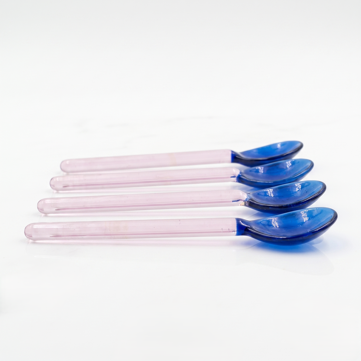 Blue Pink Glass Spoon | Borosilicate Glass | Set of 4