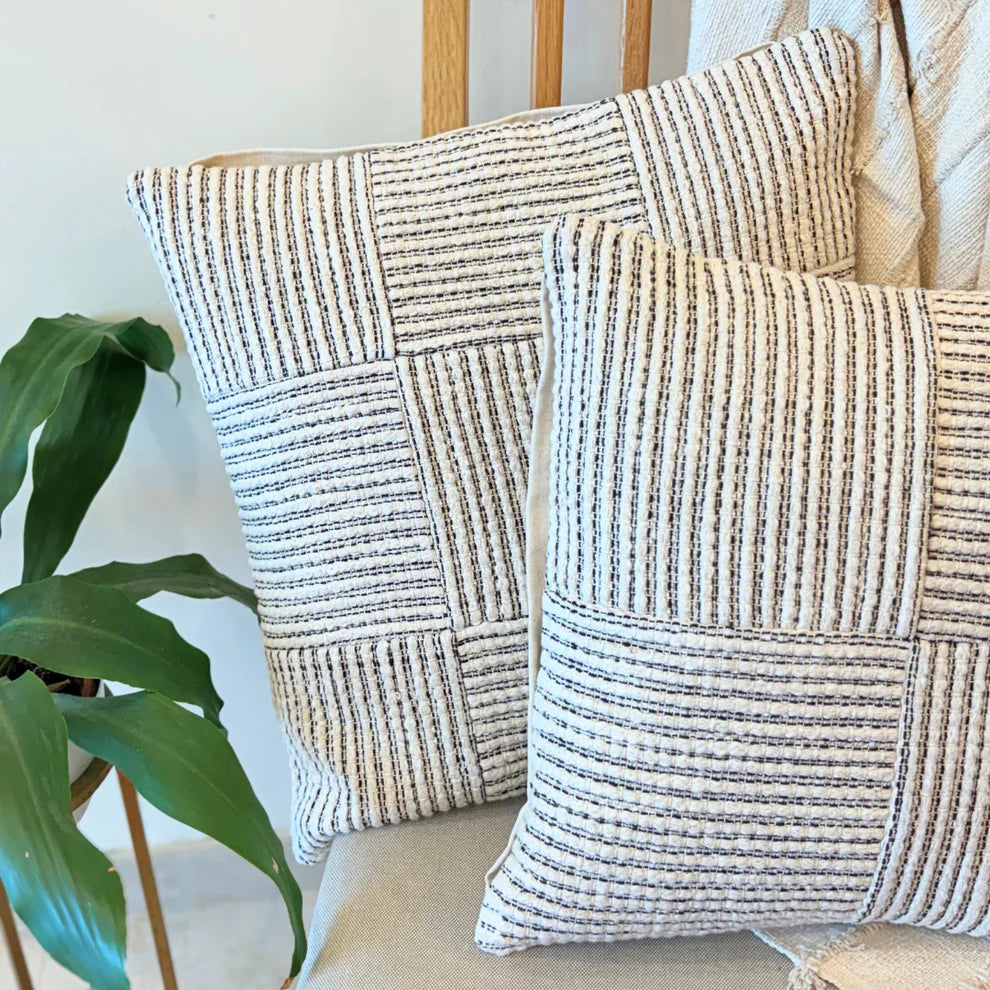 Loom Grid Cushion Cover - 18 x 18 Inches