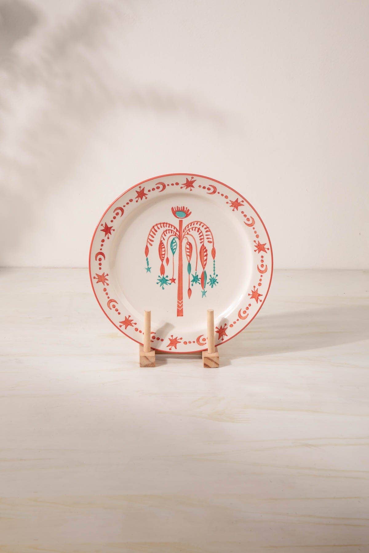 Toddy Palm Dinner Plate | Hand-Painted Stoneware | 10 in - Casa Amarosa