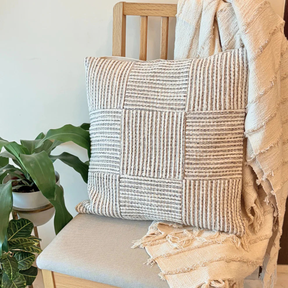 Loom Grid Cushion Cover - 18 x 18 Inches