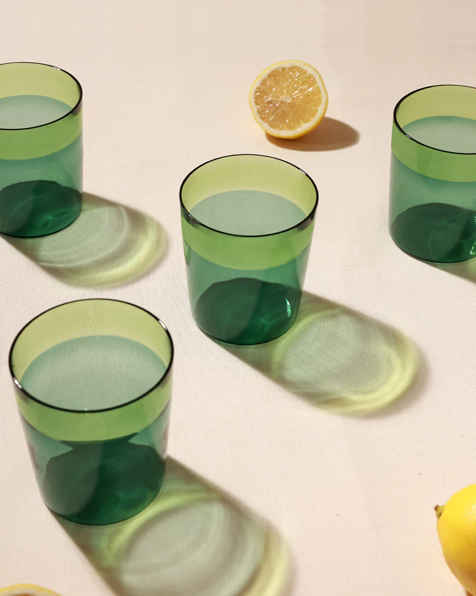 Funky Fresh Glasses -3.93 x 3.34 Inches, Set of 4