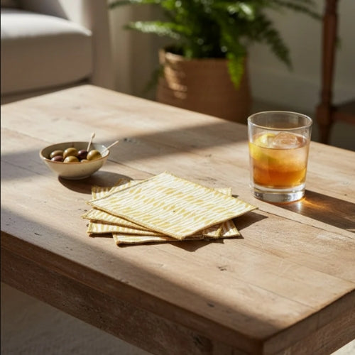 Hand Block Printed Chit Chat Cloth Cocktail Napkin 5x5 Inches (Set of 4)
