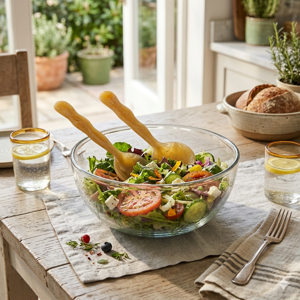 Resin Salad Server-Peach (Set of 2), 12.40 x 3.93 Inches