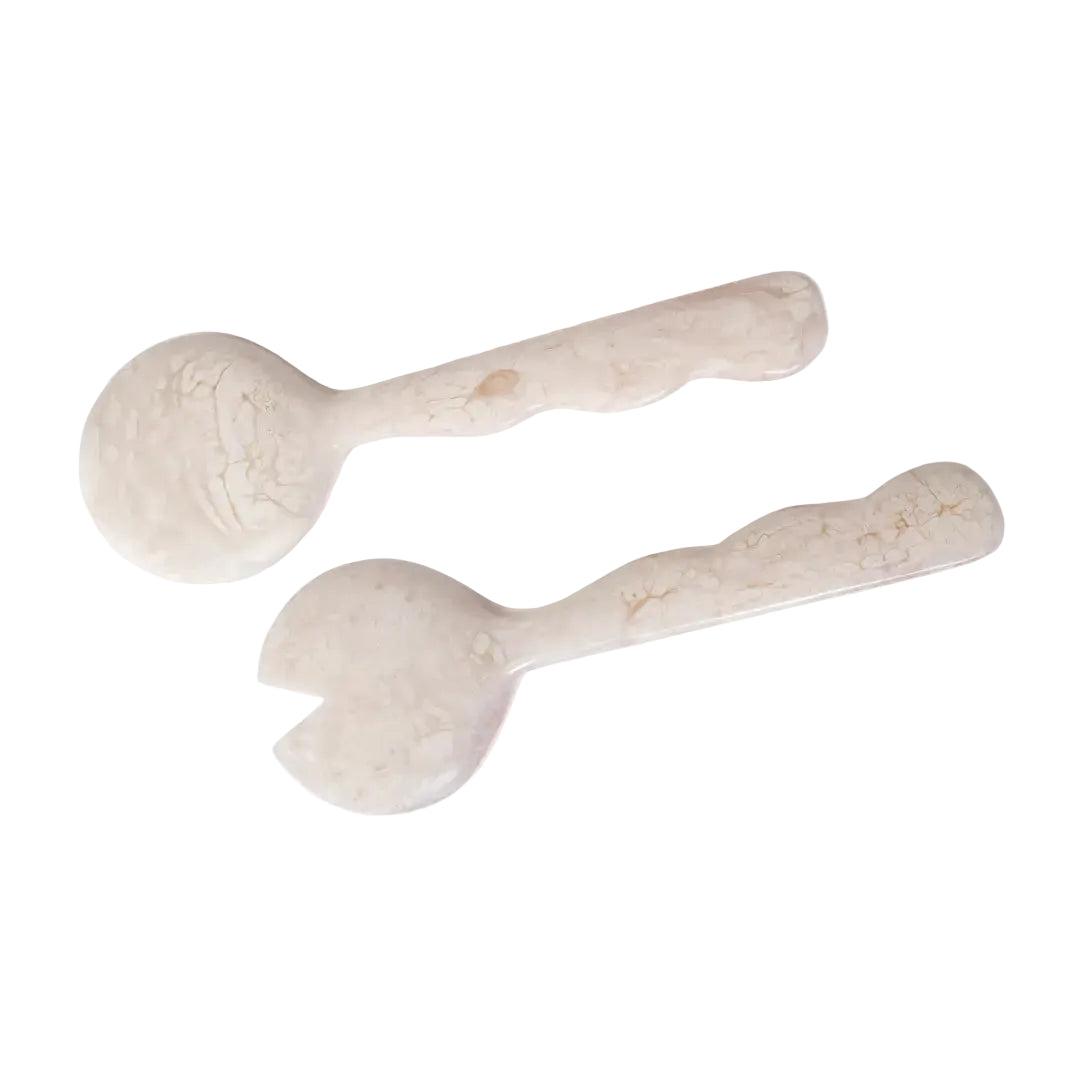 Resin Salad Server-Vanilla (Set of 2), 12.40 x 3.93 Inches