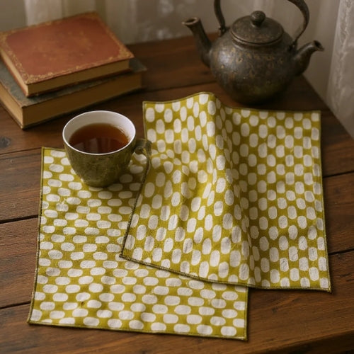 Slub Cotton Snug Swirls Kerchief 10x10 Inches (Set of 4)