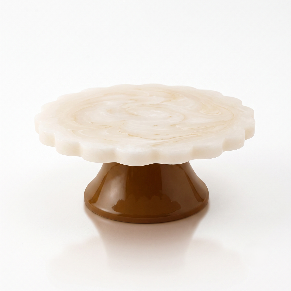 Vanilla Scalloped Pastry Stand | Hand-poured Resin | 7 Inch - Casa Amarosa
