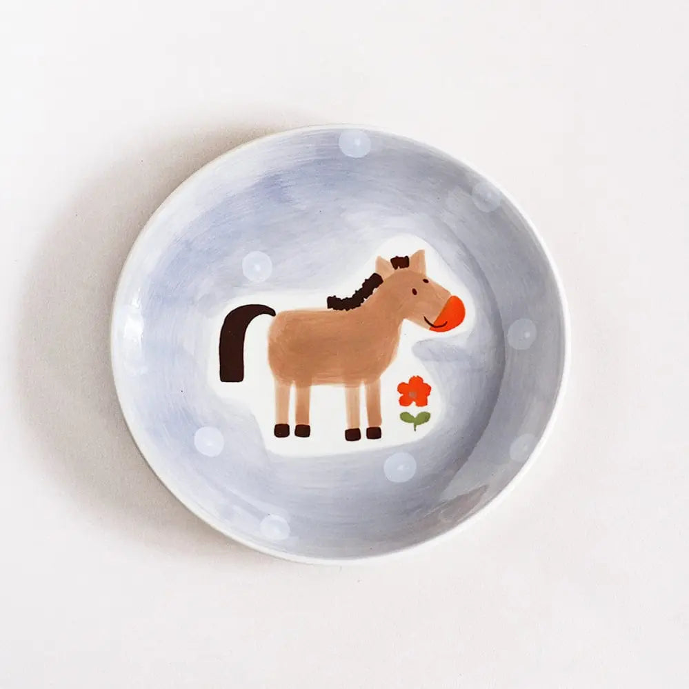 Quirky Farm Handpainted Wall Plate, 8 x1 Inches