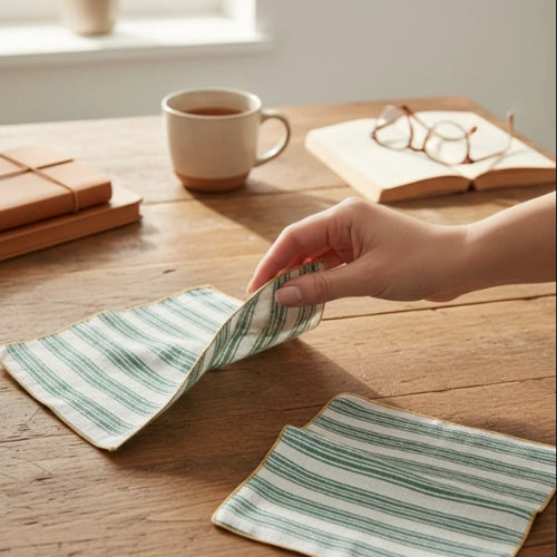 Slub Cotton Still Fields Kerchief 10x10 Inches (Set of 4)