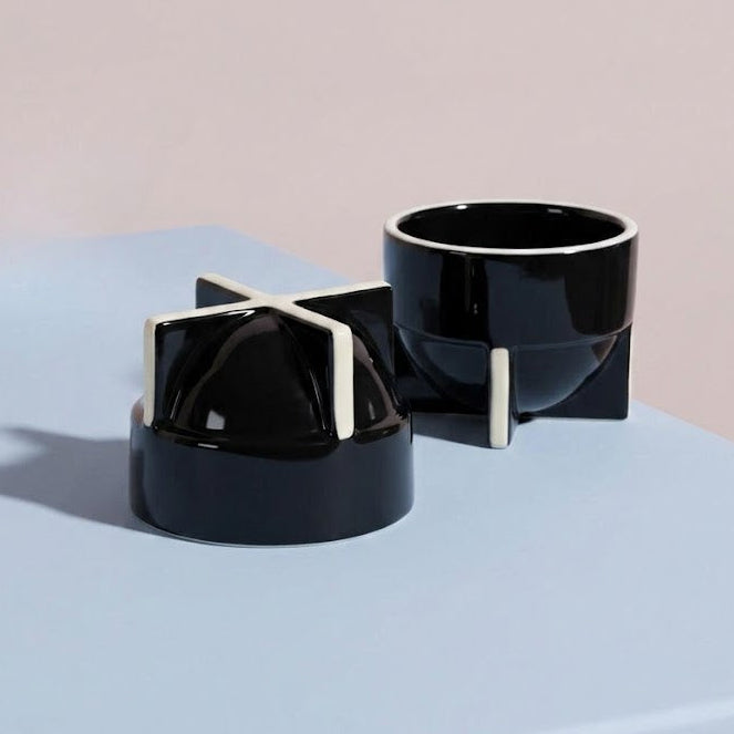 Black Pod Cappuccino Cup | Handcrafted Ceramic | Set of 2