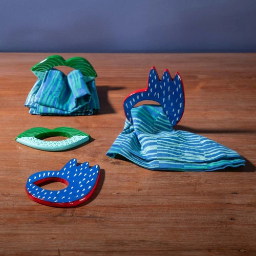 Muah Green Napkin Ring (Set Of 2) 2.75x1.5x0.2 Inches