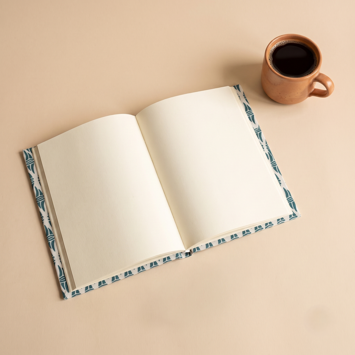 Teal Geometric Sustainable Diary Journal Notebook | A5 Unruled | Set of 2