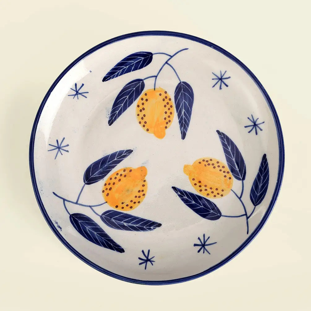 Lemon Breakfast Set | Hand-Painted Ceramic | 3-Piece