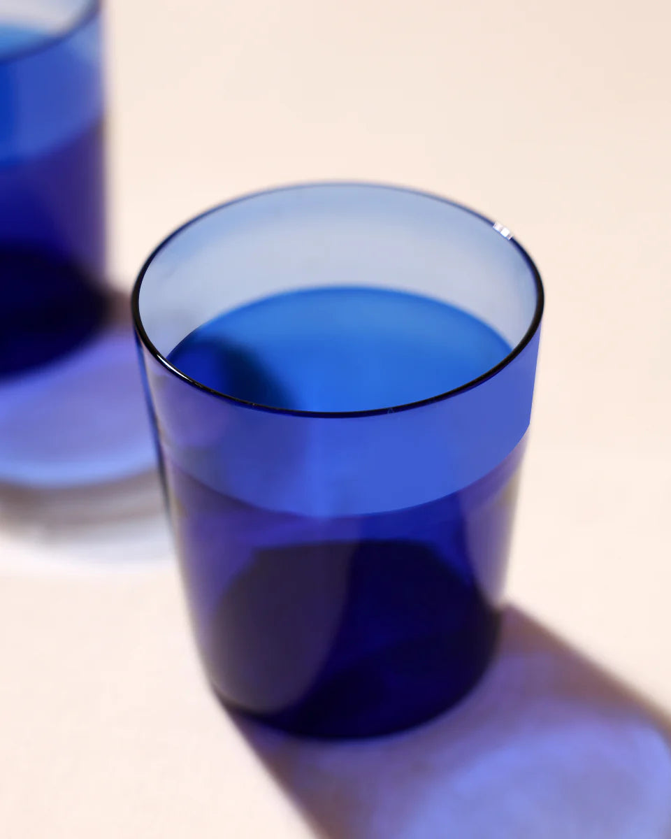 Blue Me Away Glasses - 3.93 x 3.34 Inches, Set of 4