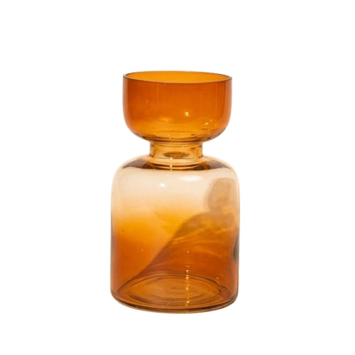 Slate Brown Handblown Glass vase Tall-4.72x4.72x7.87Inch